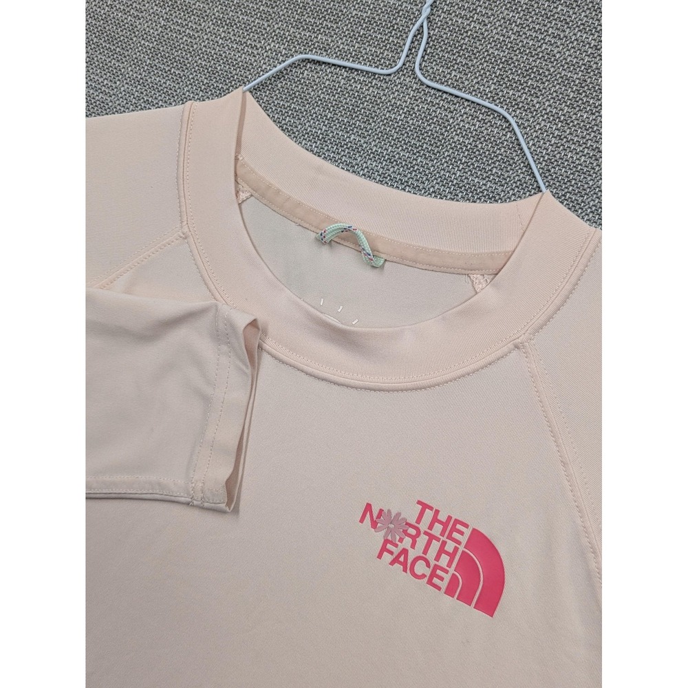 The North Face Shirt Girls 14/16 Pink Long Sleeve UPF 40 FlashDry Logo Top